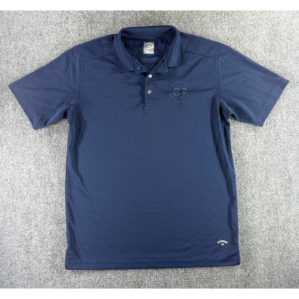 Callaway Opti-Dri Mens Navy Blue Polo Shirt Short Sleeve Size Medium OP Logo